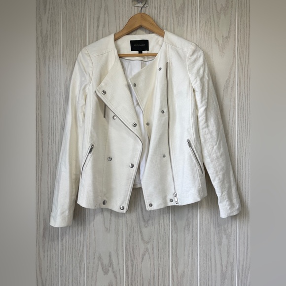 Banana Republic White Double Breasted Zip Jacket - Size 4 - EUC - Picture 1 of 3